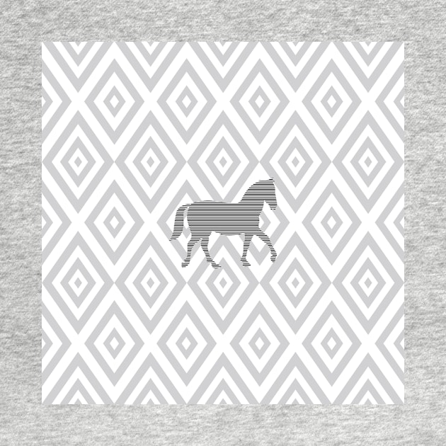 Horse - abstract geometric pattern - gray. by kerens